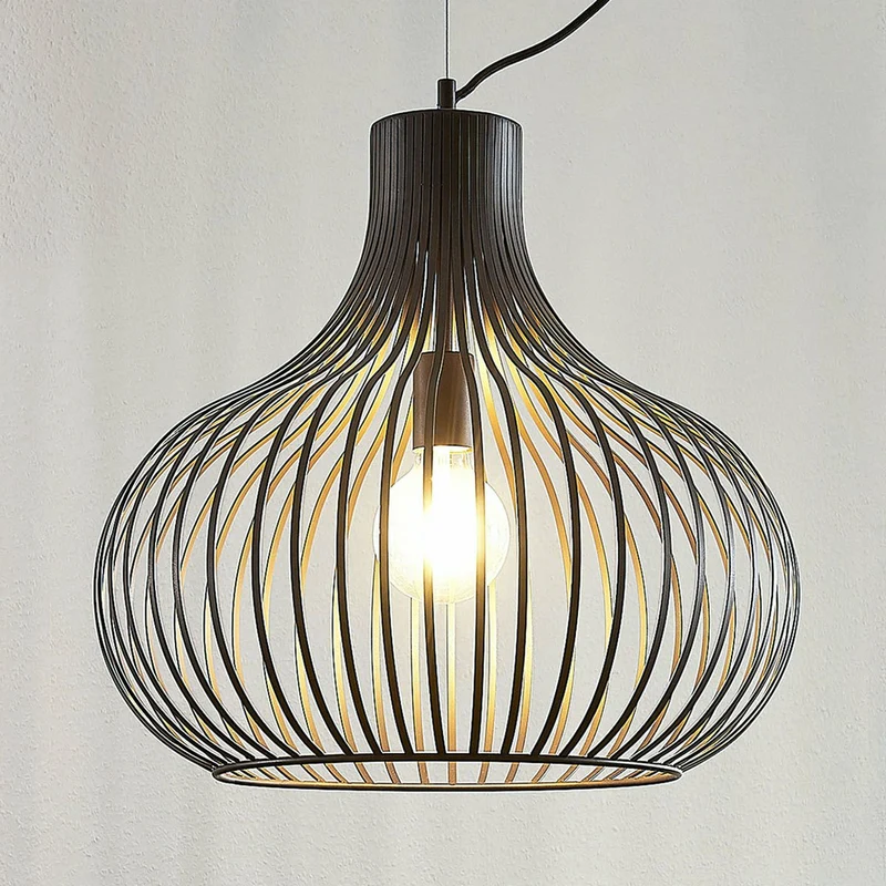 B-Ware Lindby Frances Hängeleuchte Hängeleuchte Lampe Leuchte braun 1-fl. Ø 48 cm 117