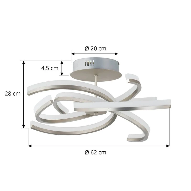 C-Ware Lindby Divalis LED-Deckenlampe Deckenleuchte stepdim nickel SIEHE TEXT/FOTO