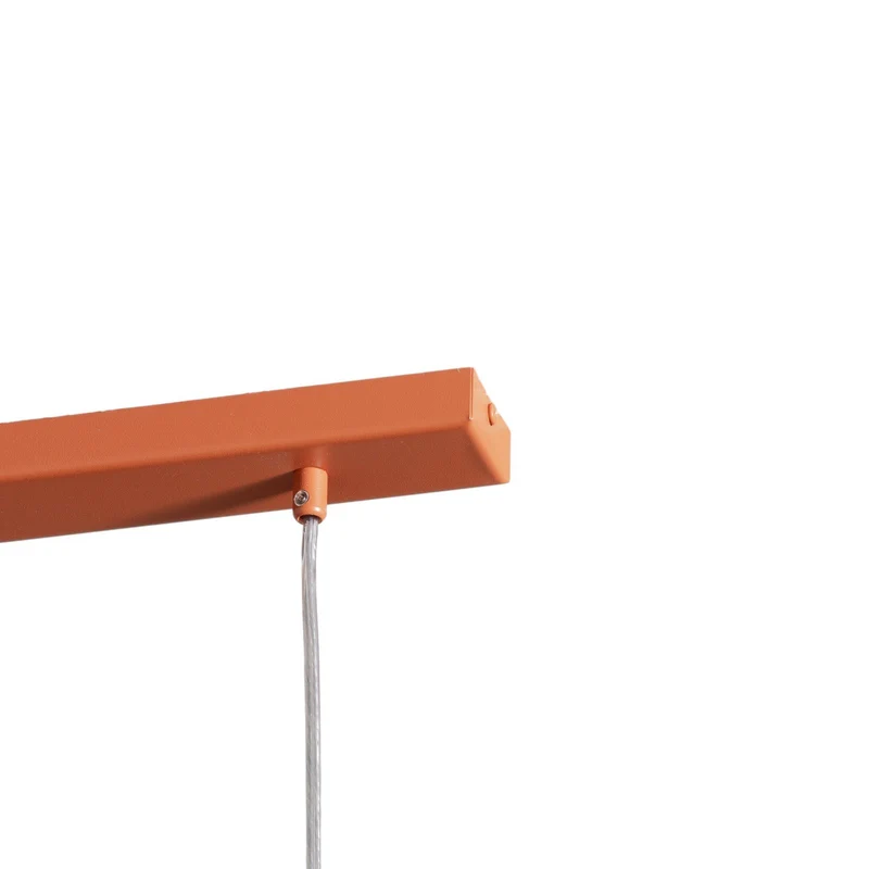 B-Ware Sigma Hängeleuchte Rif 3 Pendelleuchte Beleuchtung ziegelrot 3-flg linear Stahl