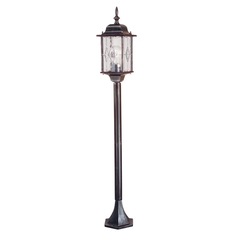 B-Ware Elstead Wegeleuchte Gartenleuchte Wexford Laterne schwarz silber Metall Glas LED