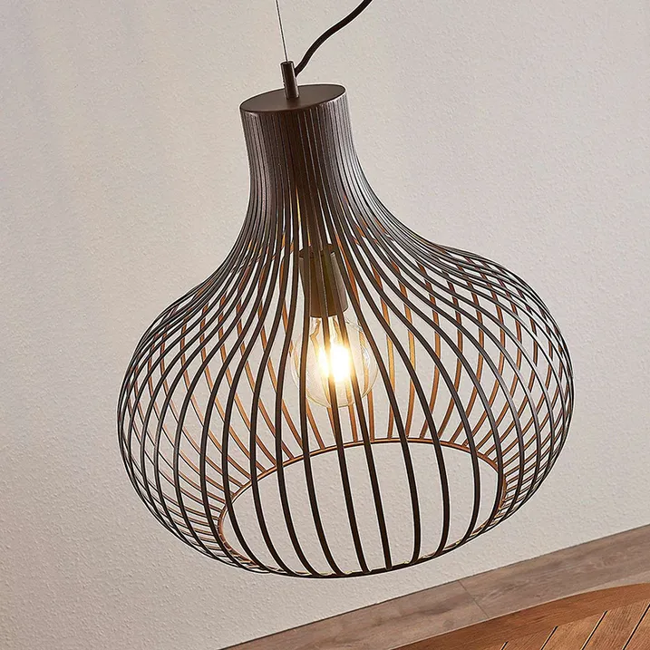 B-Ware Lindby Frances Hängeleuchte Hängeleuchte Lampe Leuchte braun 1-fl. Ø 48 cm E27