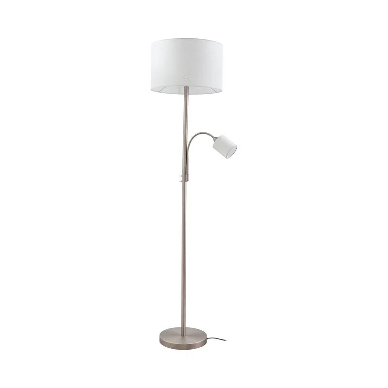 B-Ware Lindby Stehleuchte Standlampe Leselampe weiß Textil 170cm Leselicht Lampe S764