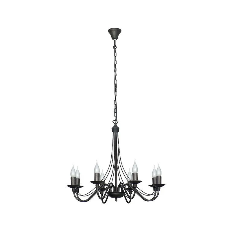 B-Ware Kronleuchter Lampe Rosa Deckenlampe schwarz Metall 8flg Hängelampe Pendelleuchte