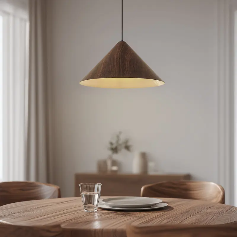 B-Ware Lindby Hängeleuchte Pendelleuchte Clarine Deckenlampe Holz Metall dimmbar Ø50cm