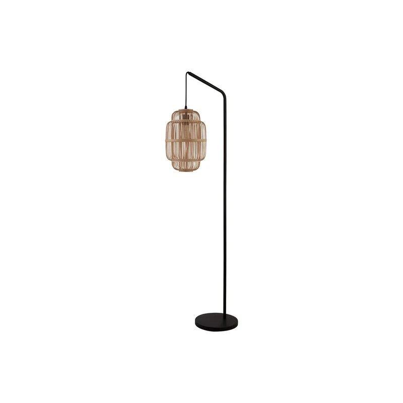B-Ware Stehleuchte Standleuchte Searchlight Java Bambus schwarz holz Stahl Schalter389