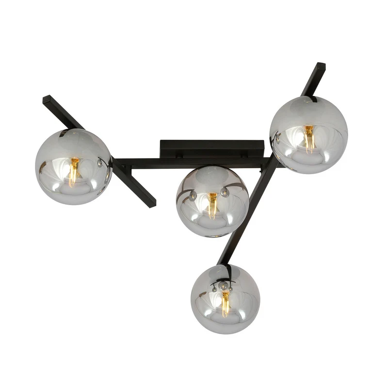 B-Ware EMIBIG Deckenlampe Leuchte Smart Deckenleuchte schwarz grafit 4-flammig E14