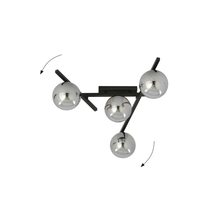 B-Ware EMIBIG Deckenlampe Leuchte Smart Deckenleuchte schwarz grafit 4-flammig E14