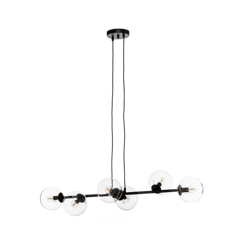 B-Ware EMIBIG LIGHTING Hängeleuchte Glassy Hängelampe 6-flammig schwarz klar Glas 11270