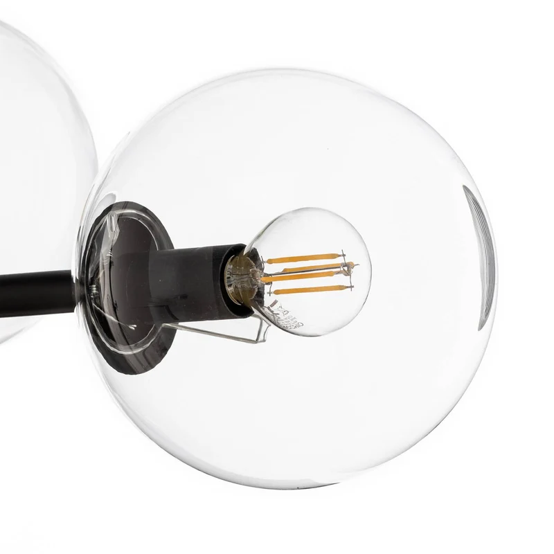 B-Ware EMIBIG LIGHTING Hängeleuchte Glassy Hängelampe 6-flammig schwarz klar Glas 11270