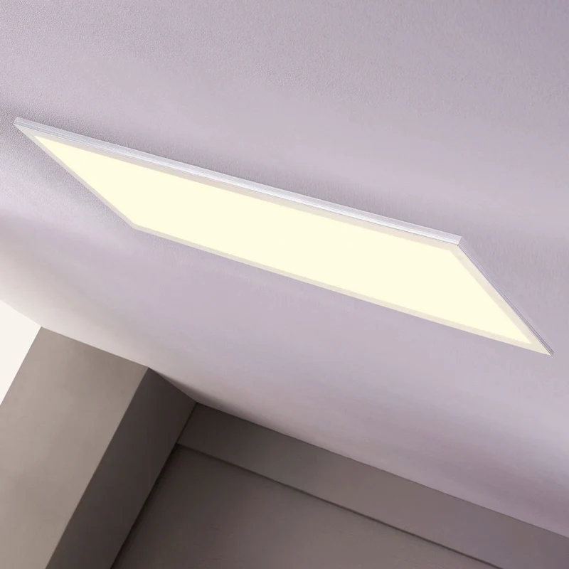 B-Ware LED Panel Deckenleuchte Lichtspender Lindby Livel CCT Silber Alu SIEHE TEXT/FOTO