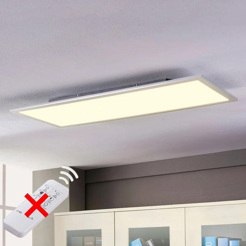 B-Ware LED Panel Deckenleuchte Lichtspender Lindby Livel CCT Silber Alu SIEHE TEXT/FOTO