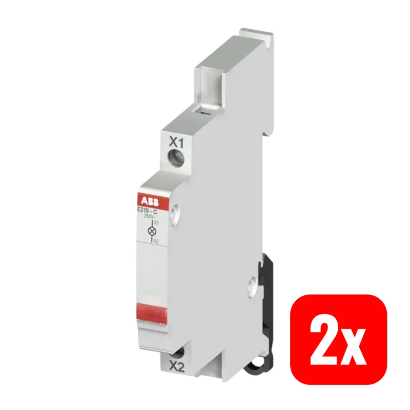 2x B-Ware ABB Leuchtmelder LED Signallicht Rot Betriebsanzeige Kontrollleuchte 2 STÜCK