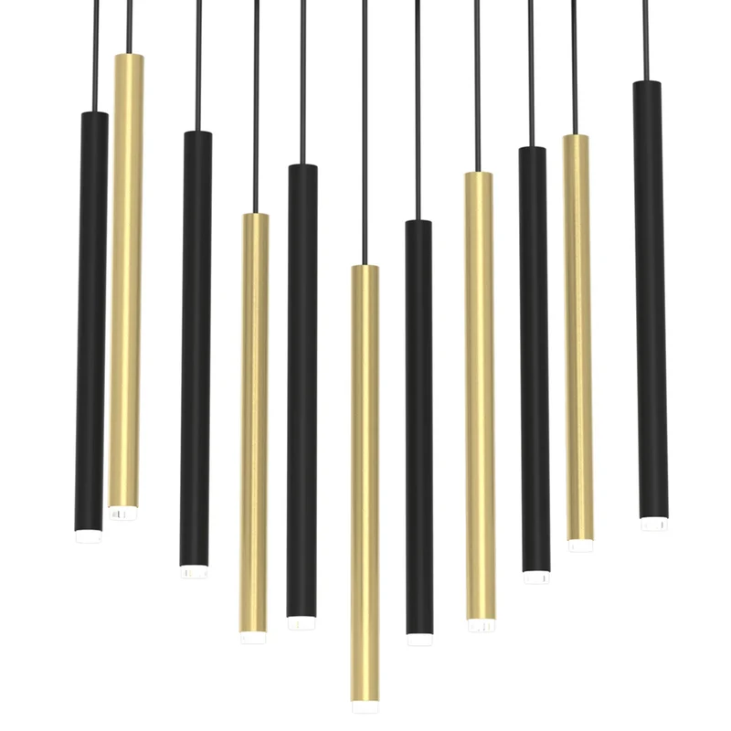 B-Ware Hängeleuchte Monza schwarz gold elfflammig Deckenlampe Deckenleuchte Lampe S659
