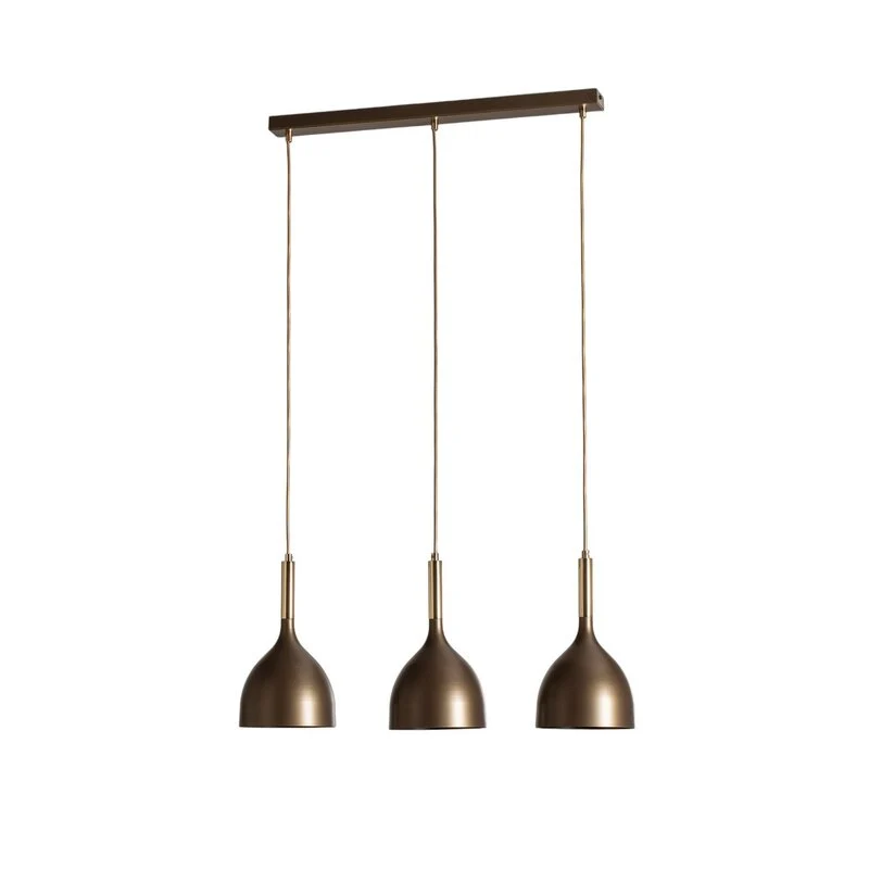 B-Ware Luminex Hängelampe Pendelleuchte Noak Lampe Leuchte 3-flg titan gold Stahl