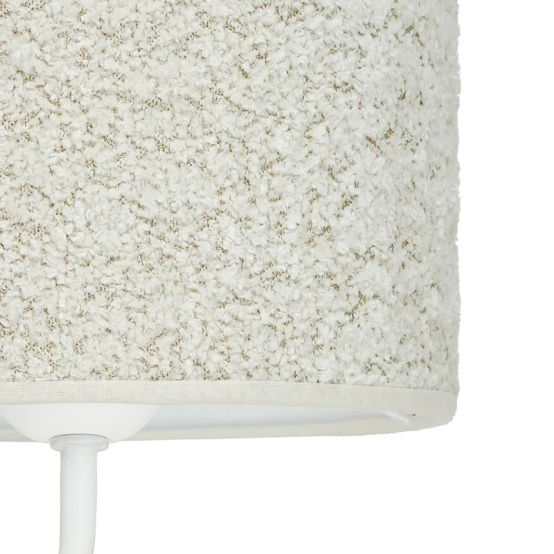 B-Ware Duolla Wandleuchte Wandlampe Roller Bouclé Leselicht Textil Metall weiß creme