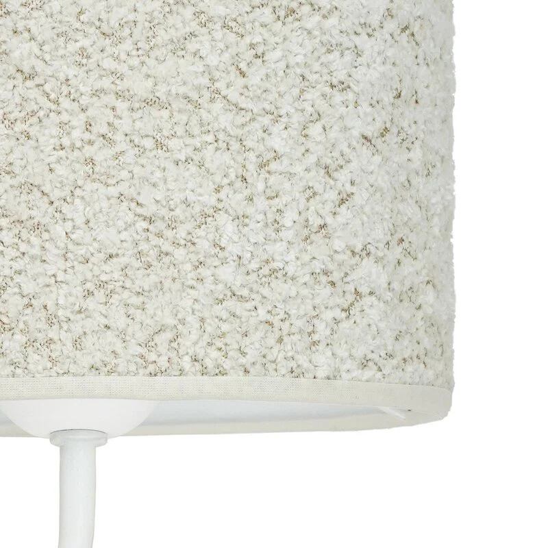 B-Ware Duolla Wandleuchte Wandlampe Roller Bouclé Leselicht Textil Metall weiß creme