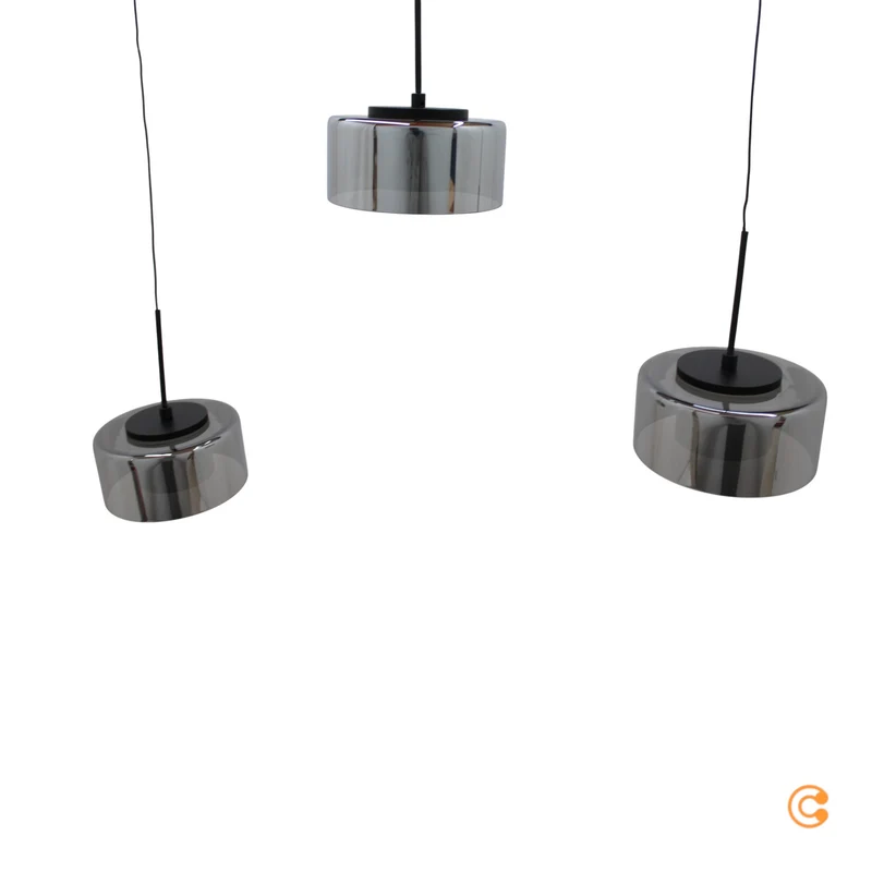 B-Ware Paul Neuhaus Pendelleuchte Hängeleuchte LED Rika Glas dimmbar schwarz