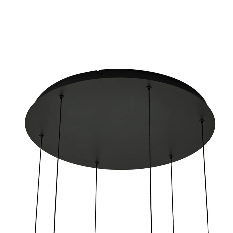 B-Ware Lucande Pendelleuchte Hängelampe LED Lampe Tivar schwarz weiß Glas 6-flammig