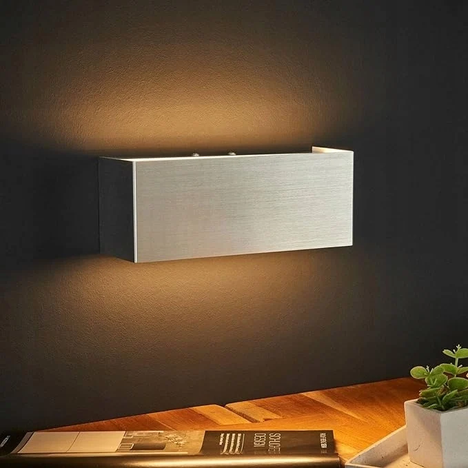B-Ware Lindby Wandleuchte Wandlampe LED Leuchte Kimberly Aluminiumfarben Metall Modern
