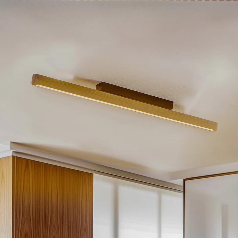 B-Ware Euluna Deckenleuchte Lampe LED Forrestal Kiefernholz grau schwarz warmweiß 90 cm