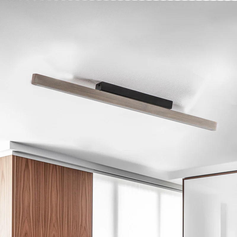 B-Ware Euluna Deckenleuchte Lampe LED Forrestal Kiefernholz grau schwarz warmweiß 90 cm
