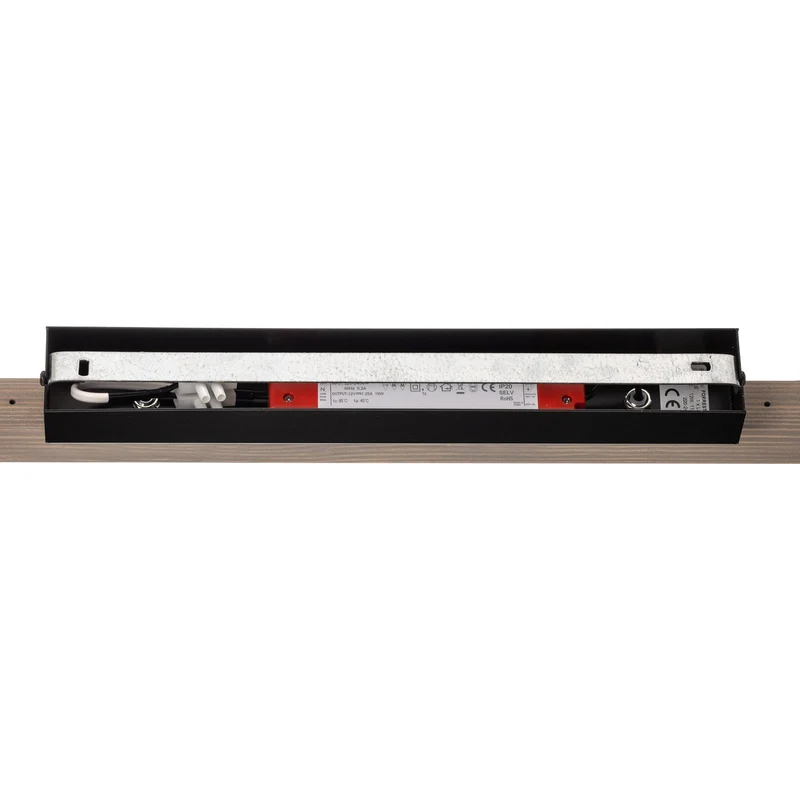 B-Ware Euluna Deckenleuchte Lampe LED Forrestal Kiefernholz grau schwarz warmweiß 90 cm