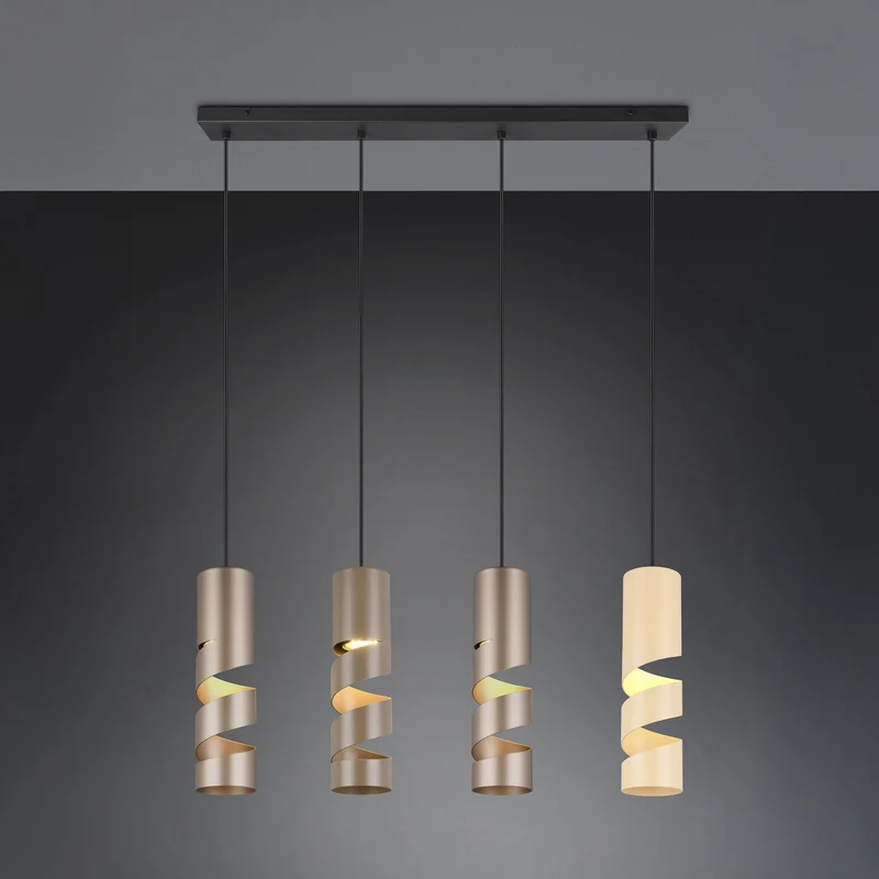 B-Ware Trio Lighting Hängeleuchte Pendelleuchte Stream Multicolor Metall L80cm 4-flg
