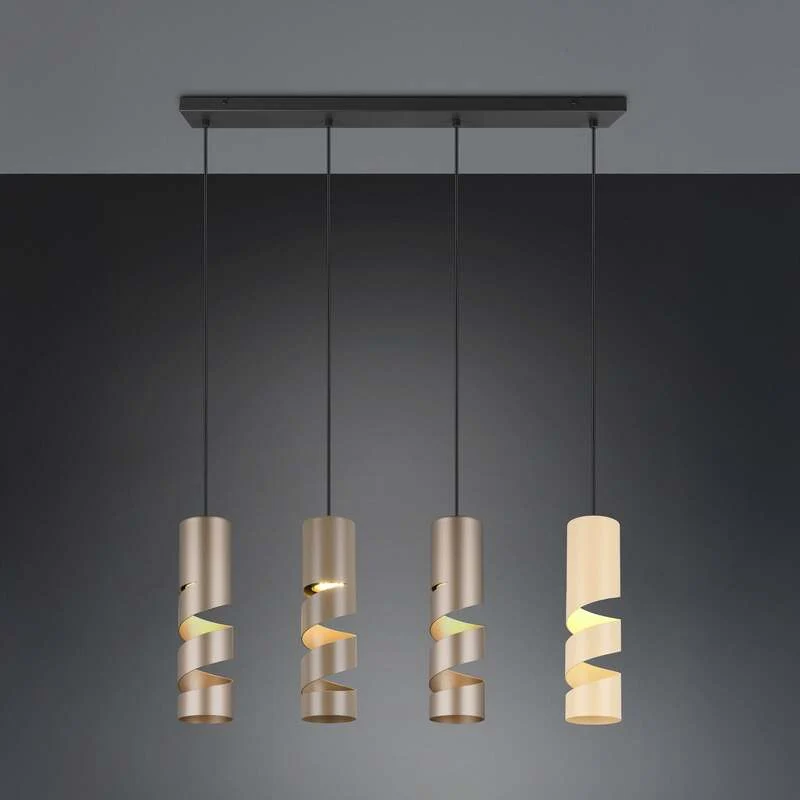 B-Ware Trio Lighting Hängeleuchte Pendelleuchte Stream Multicolor Metall L80cm 4-flg