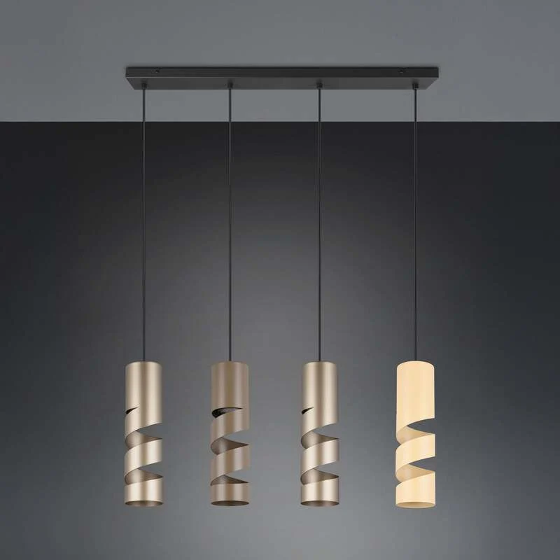 B-Ware Trio Lighting Hängeleuchte Pendelleuchte Stream Multicolor Metall L80cm 4-flg