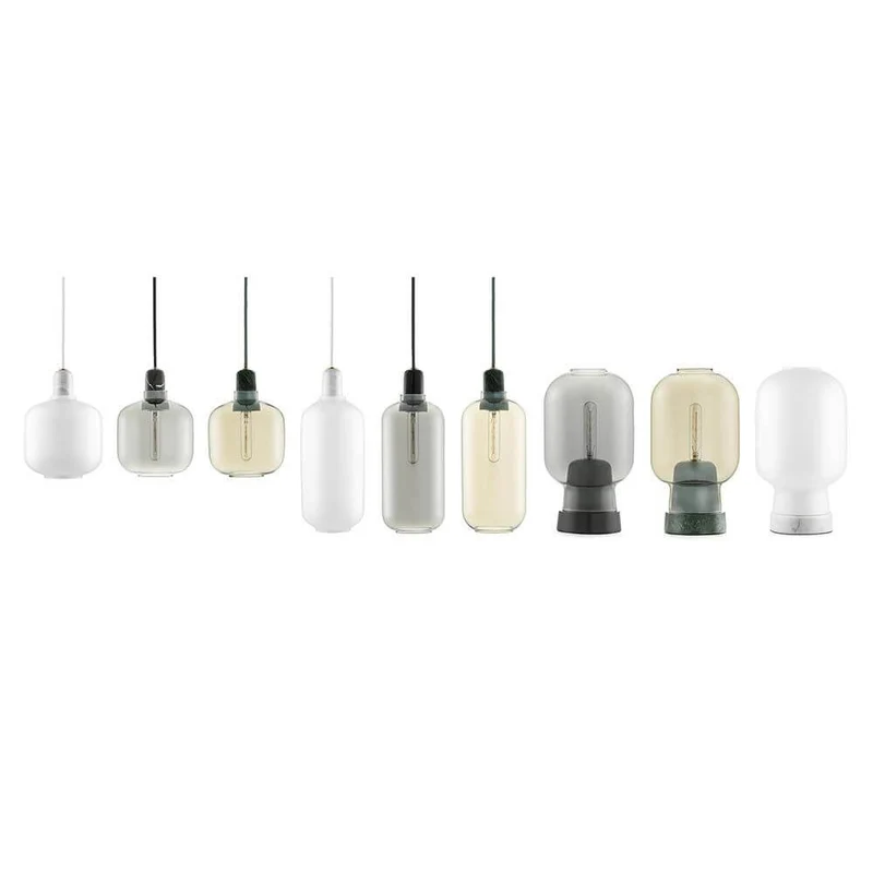 Hängelampe Amp L Rauchglas, Messing