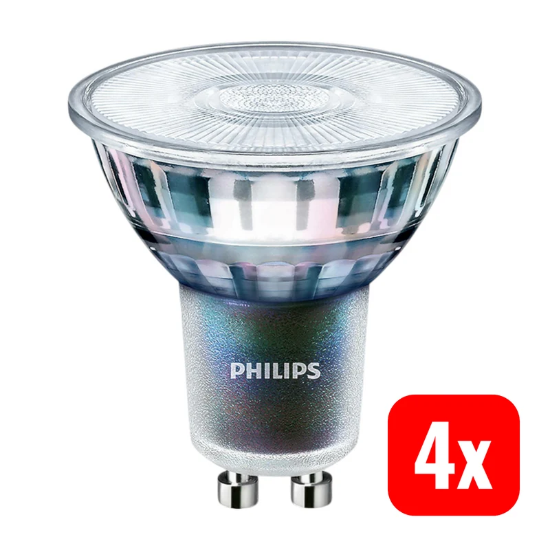 4x B-Ware Philips Lampe LED EEK G Leuchtmittel GU10 2700 K 97 Ra Reflektor 3.9 W 4 STÜCK