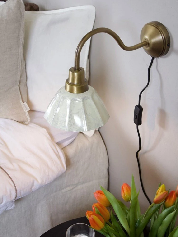 B-Ware PR Home Wandleuchte Wandlampe Ester Lampe Cremeweiß Kabel Stecker Serie