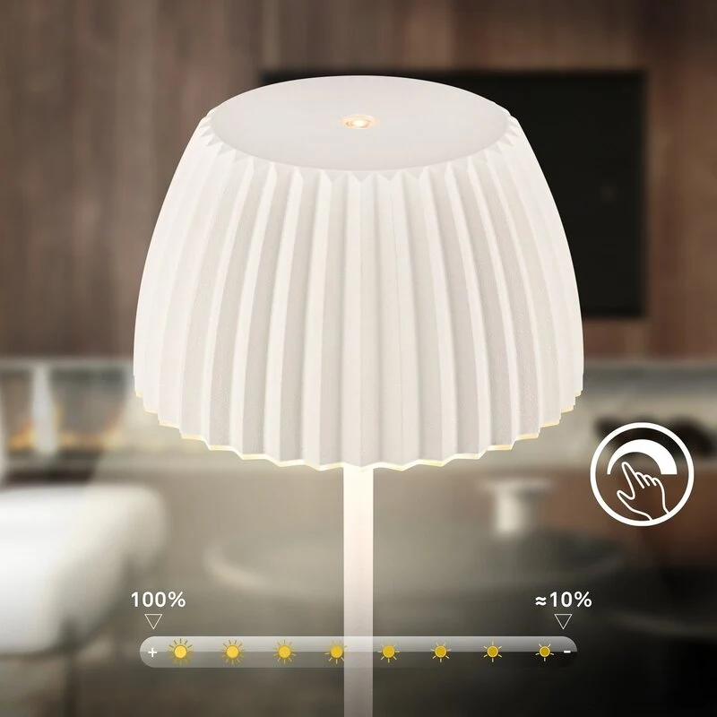 B-Ware Briloner LED-Stehlampe Stehleuchte Loca Weiß Metall Kunststoff Touch H123cm
