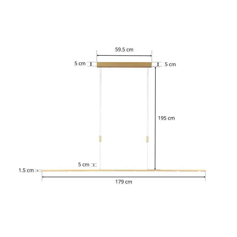B-Ware Rothfels LED-Pendelleuchte Pendelleuchte Lampe Leuchte Licht IP20 Tolu messin991