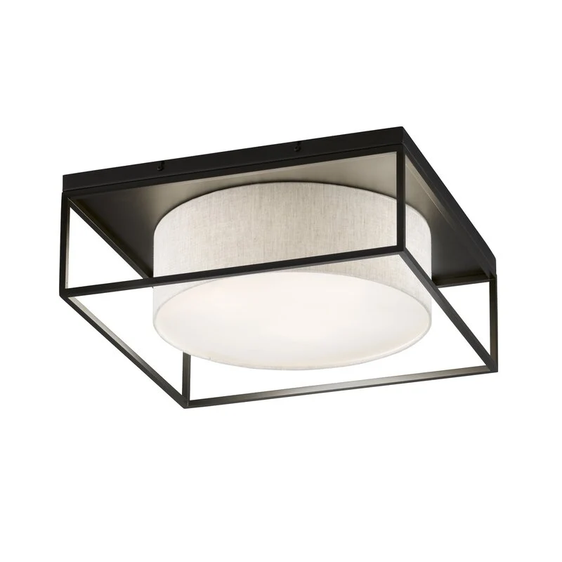 B-Ware FISCHER & HONSEL Deckenleuchte Leuchte Carre 60x60cm Stoffschirm weiß453