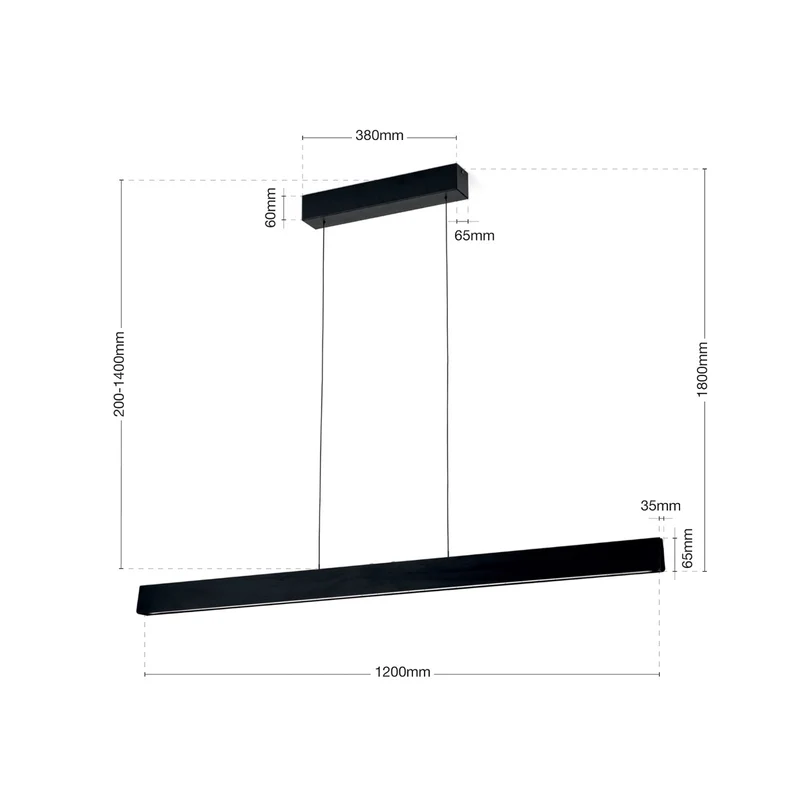 B-Ware Tara Hängeleuchte Pendelleuchte LED Lampe schwarz Dimmer Alu Stahl Wohnzimmer151