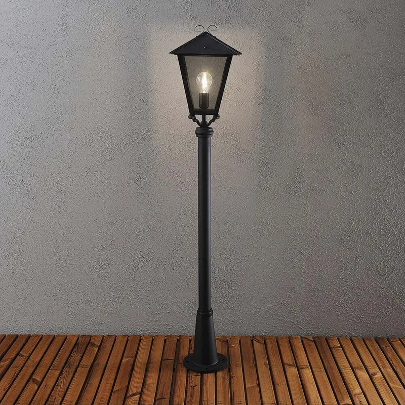 Benu Wegeleuchte Schwarz, rauchfarbenes Acrylglas
