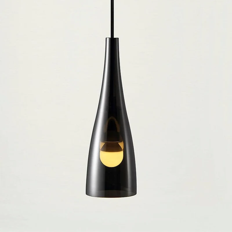 Embla Glas Pendelleuchte Rauch, Schwarz