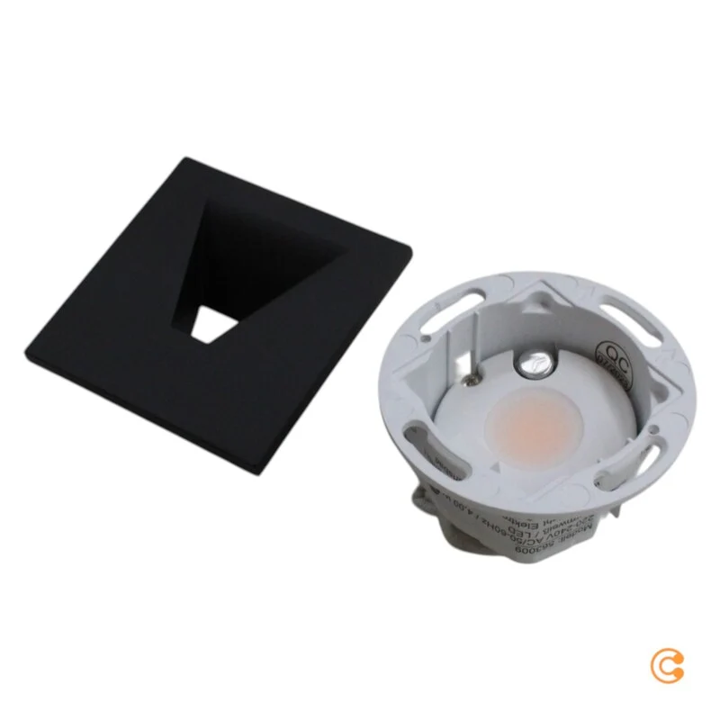 B-Ware Deko Light Set Alwaid 2 Grundmodul Leuchte Modul Abdeckung eckig schwarz
