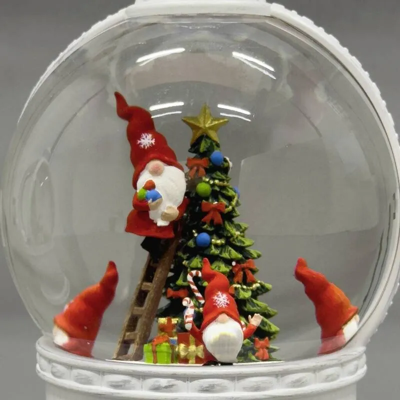 B-Ware Konstsmide Laterne Schneekugel LED Kugellaterne Weihnachtsmann Weiß Timer Innen