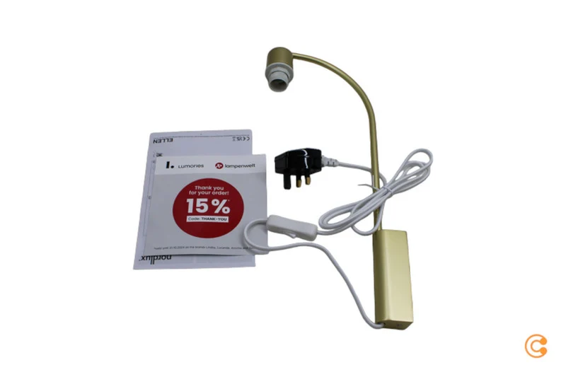 B-Ware Nordlux Wandleuchte Ellen 20 Kabel Stecker messing weiß Wandlampe Lampe 2 STÜCK