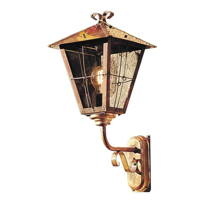 Fenix Außen-Wandleuchte massiver Kupfer, rauchfarbenes Acrylglas