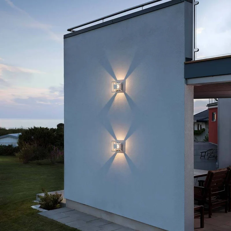 Pescara LED Außen-Wandleuchte Weiß, klares Glas