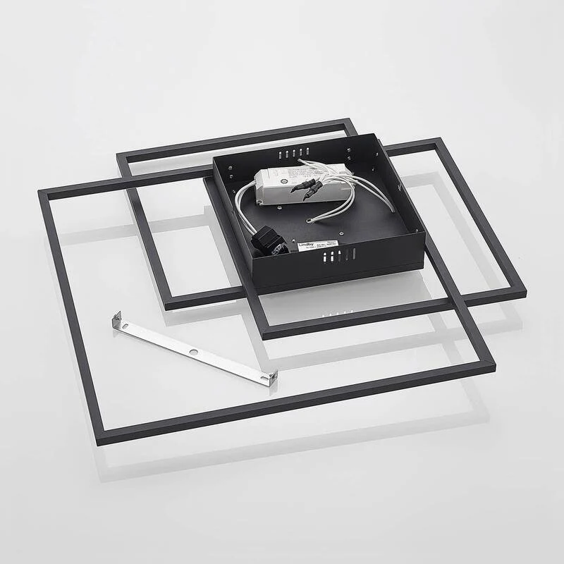 B-Ware LED Deckenleuchte Lampe Lindby Leuchte Schwarz Aluminium Nelinka Wohnzimmer Essz