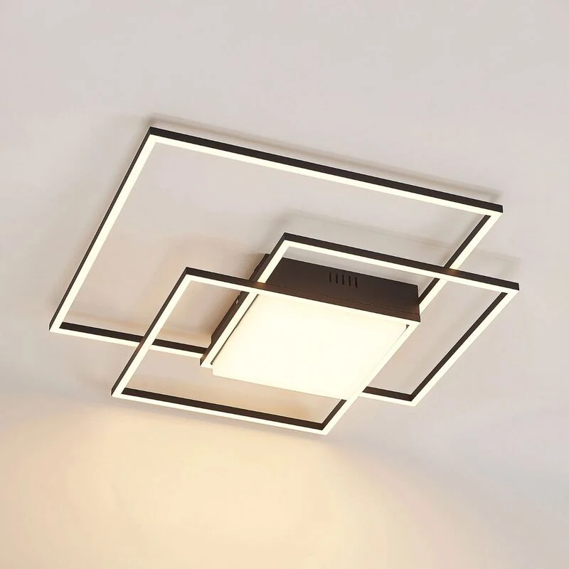 B-Ware LED Deckenleuchte Lampe Lindby Leuchte Schwarz Aluminium Nelinka Wohnzimmer Essz