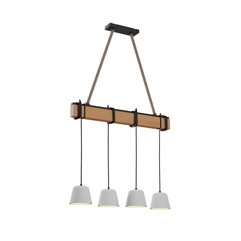 B-Ware Lucande Hängeleuchte Pendelleuchte Holzlampe E14 schwarz eiche 811