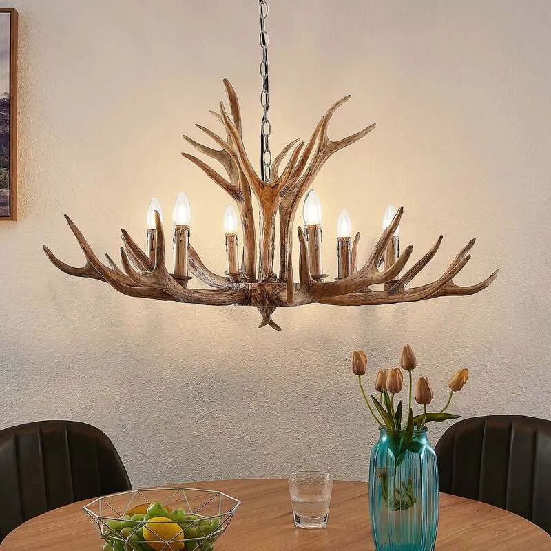 B-Ware Lindby Tejask Hängelampe Geweih Hängeleuchte Pendelleuchte Deckenlampe Lampe