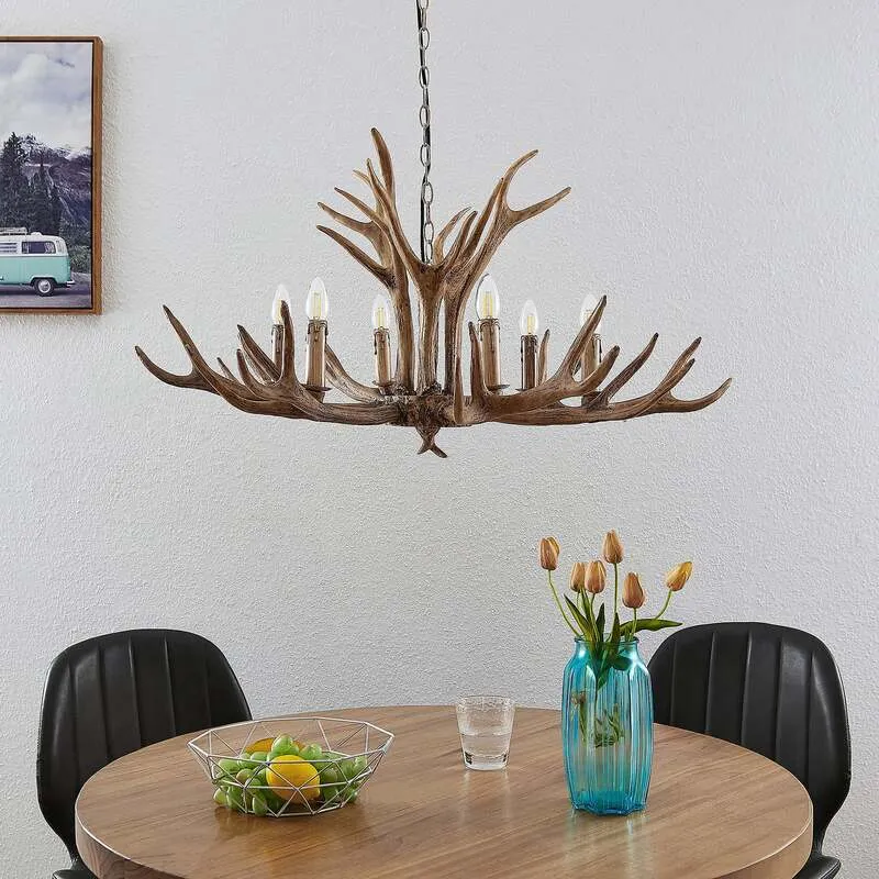 B-Ware Lindby Tejask Hängelampe Geweih Hängeleuchte Pendelleuchte Deckenlampe Lampe