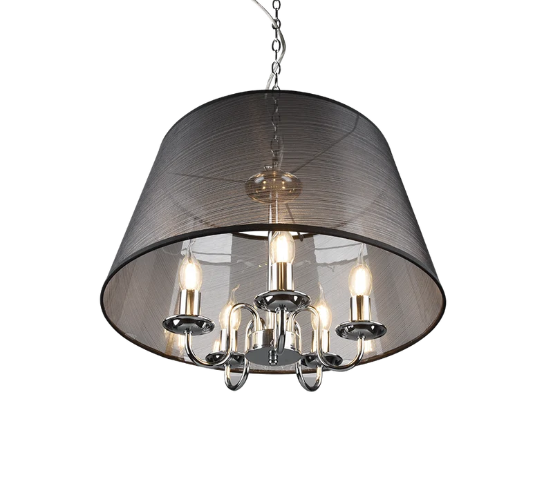 B-Ware Pendelleuchte Hängelampe Pendellampe Lindby Talisha Organza schwarz Lampe Eisen