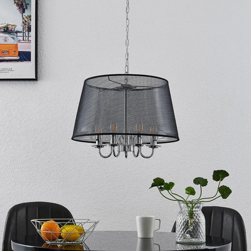 B-Ware Pendelleuchte Hängelampe Pendellampe Lindby Talisha Organza schwarz Lampe Eisen